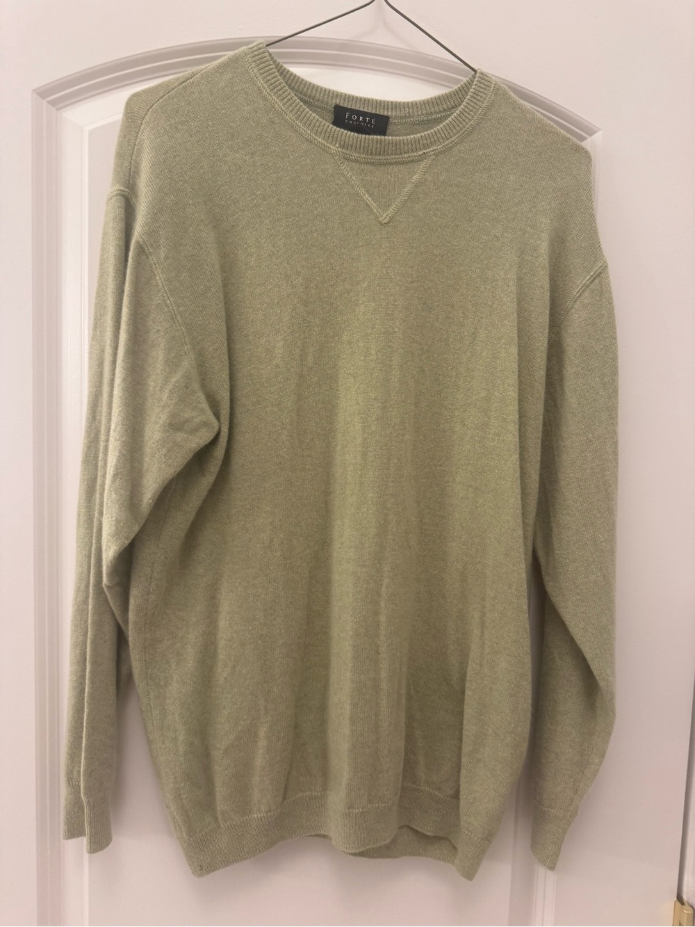 Forte Cashmere Women's Olive Crewneck Cashmere Sweater